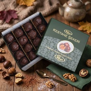 walnut stuffed chocolate chestnuts