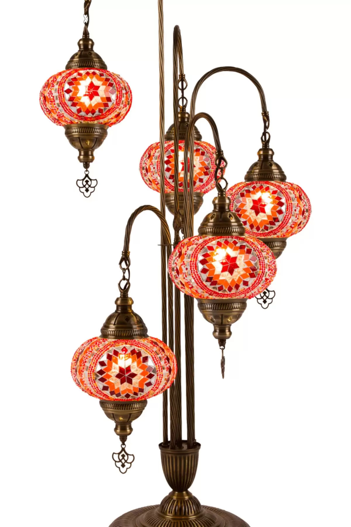 Colorful Turkish mosaic lamp with handcrafted glass pattern