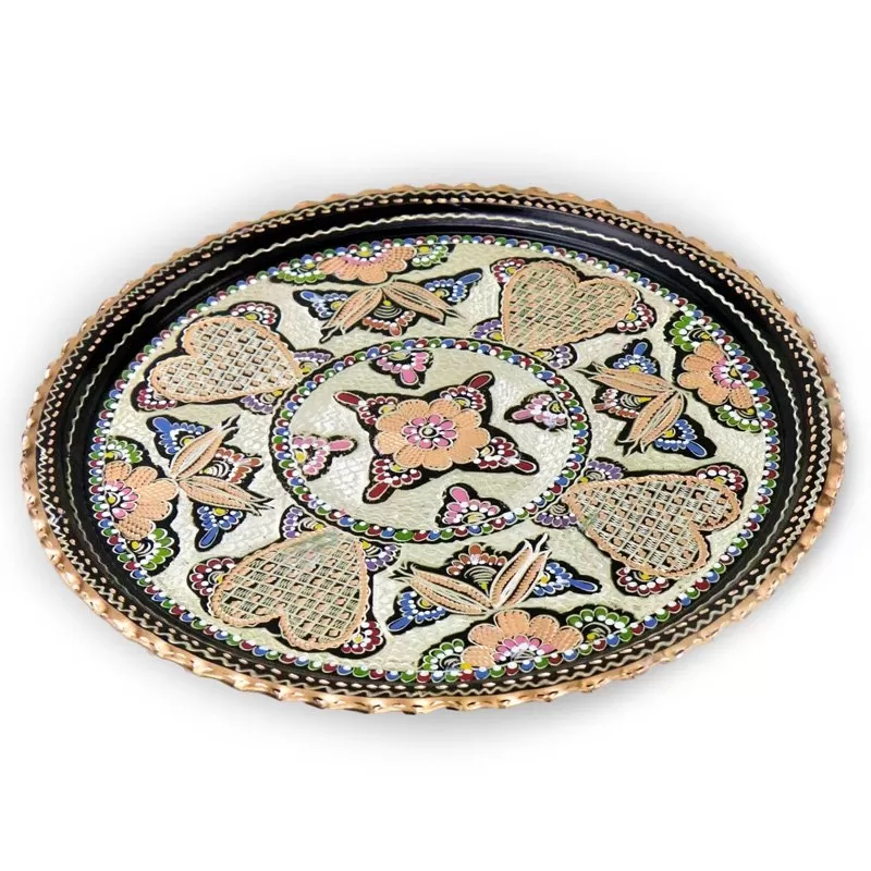 Turkish Tea Tray Handcrafted Copper – Nihal