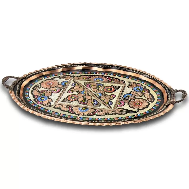 Turkish Tea Tray Handcrafted Copper – Sultan