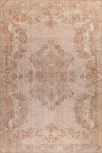 brown distressed woven rug