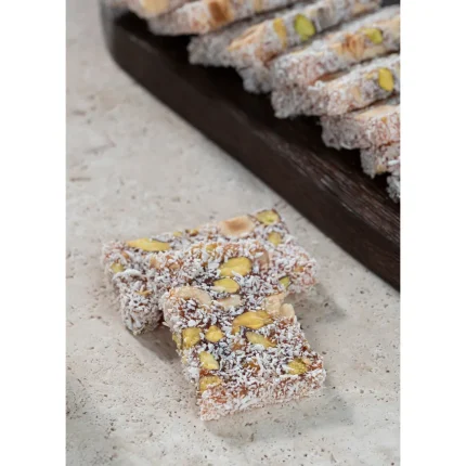 Musko Orange-Flavoured Pistachio & Hazelnut Leaf Turkish Delight – product photograph