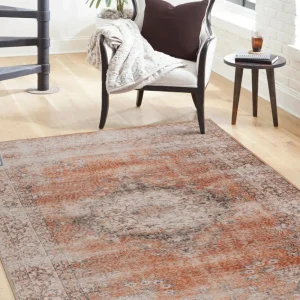 Orange Distressed Woven Rug Model 18 by MIA CARPET