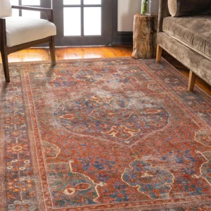 Red Distressed Woven Rug Model 21 by MIA CARPET