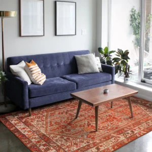 Vintage red woven rug model 24 by MIA CARPET