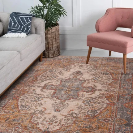 Pastel Vintage Woven Rug – Soft Decorative Pattern