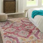Pink Vintage Woven Rug – Modern Bohemian Style
