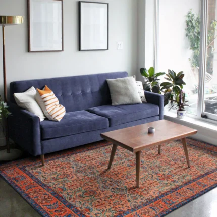Colorful Vintage Woven Rug – Modern Bohemian Style