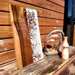 Walnut Wood Coffee Bean Serving Tray – Handcrafted Style