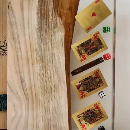 Cherry Wood Poker Serving Tray – Handcrafted Style