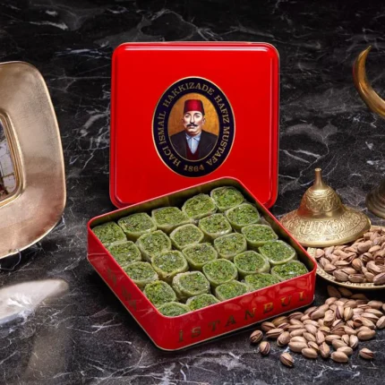 Pistachio Palace Wrap Baklava in Metal Box | Hafız Mustafa