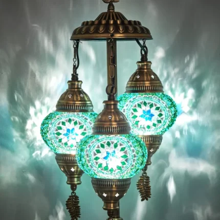 Turkish Triple Mosaic Desktop Lampshade Lamp – Green