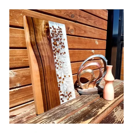 Walnut Wood Coffee Bean Serving Tray – Handcrafted Style