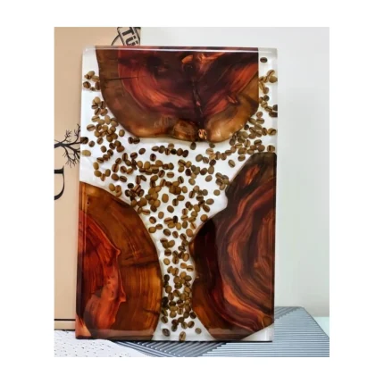 Juniper Wood Coffee Bean Serving Tray – Handcrafted Style