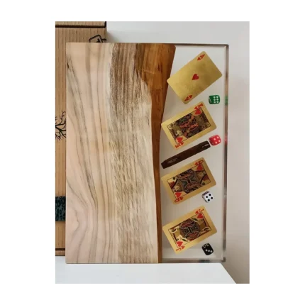 Cherry Wood Poker Serving Tray – Handcrafted Style