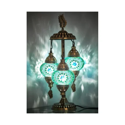 Turkish Triple Mosaic Desktop Lampshade Lamp – Green